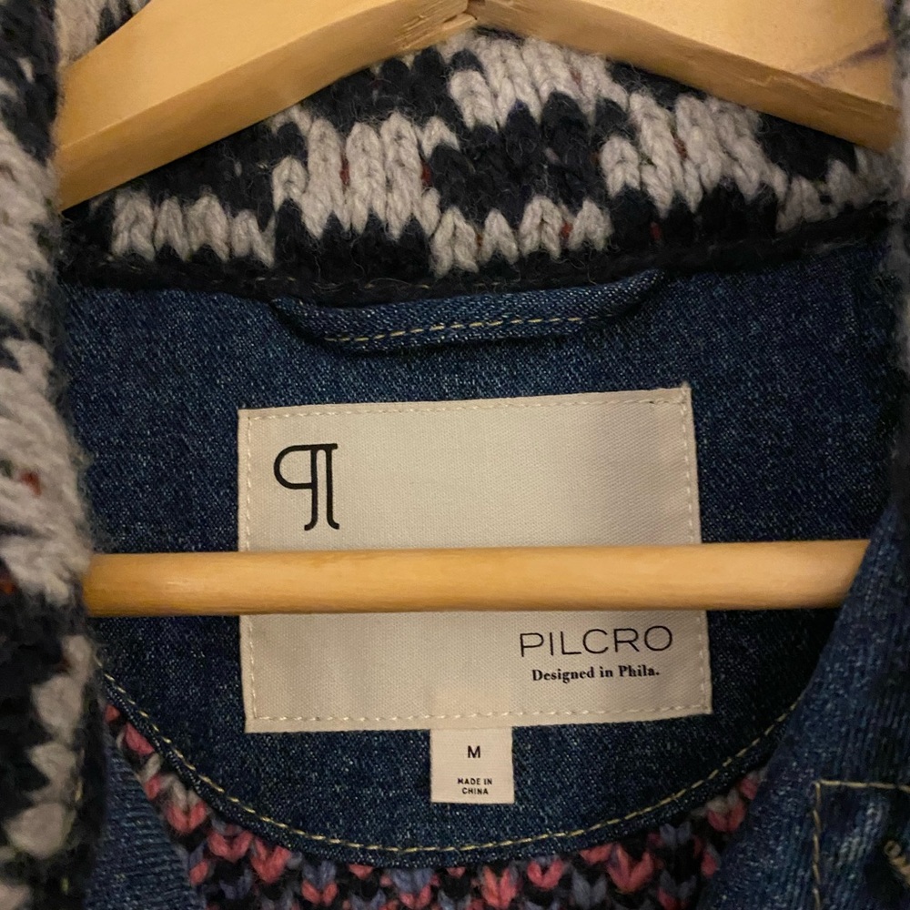 Pilcro Crochet Denim Sweater Jacket - Picture 5 of 11